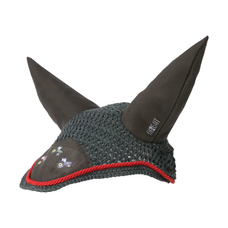 Tractor Collection Fly Veil By Little Knight - Charcoal Grey/Red