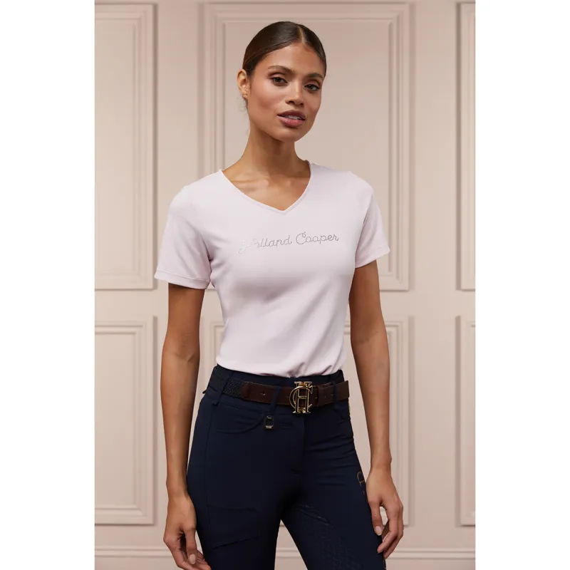 Holland Cooper Training V-Neck Tee - Blush