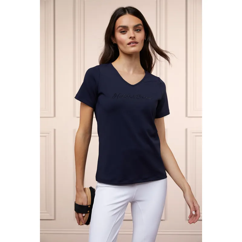 Holland Cooper Training V-Neck Tee - Ink Navy