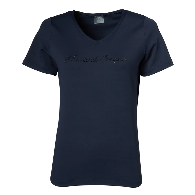 Holland Cooper Training V-Neck Tee - Ink Navy-5