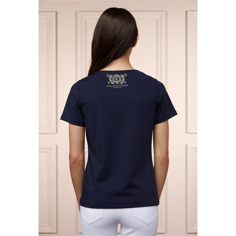 Holland Cooper Training V-Neck Tee - Ink Navy-4