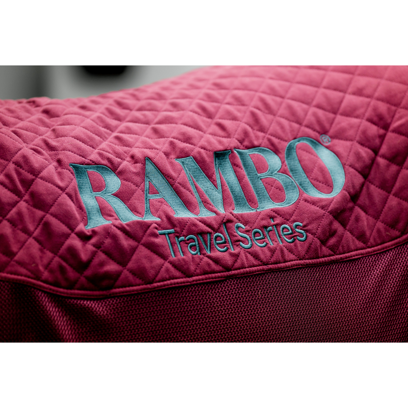 Horseware Rambo Travel Series Rug - Burgundy/Burgundy/Teal/Navy -4