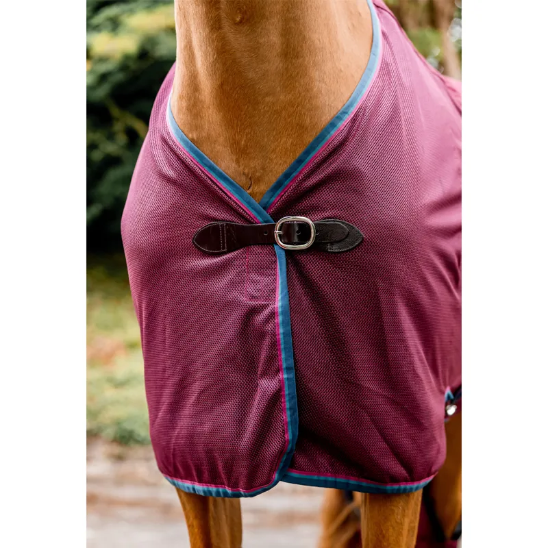 Horseware Rambo Travel Series Rug - Burgundy/Burgundy/Teal/Navy -2