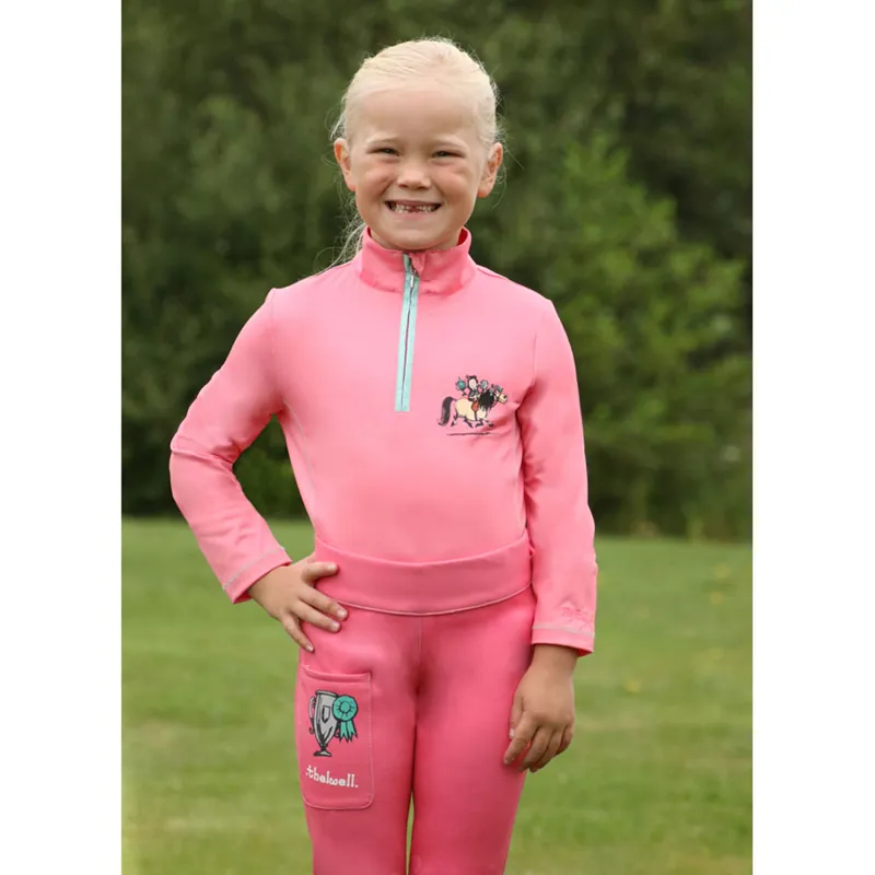 Hy Equestrian Thelwell Collection Children's Trophy Base Layer - Pink/Mint
