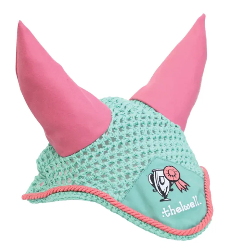 Hy Equestrian Thelwell Trophy Fly Veil - Mint/Pink