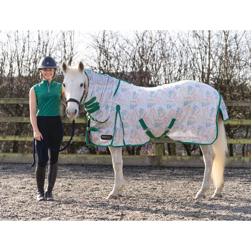 Hy StormX Original Tropical Paradise Combi Fly Rug - Vine Green/White