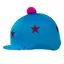 Hy Equestrian Pom Pom Hat Cover With Glitter Star Pattern - Turquoise
