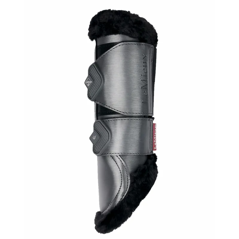 LeMieux Fleece Edged Mesh Brushing Boot - Twilight Grey-1