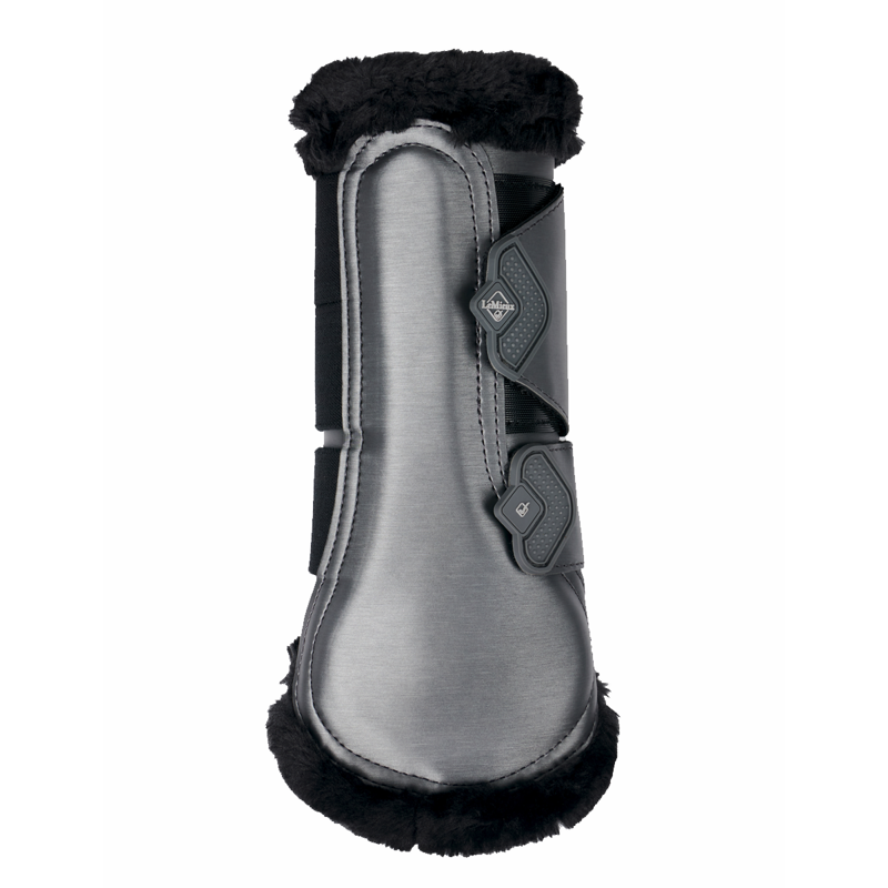 LeMieux Fleece Edged Mesh Brushing Boot - Twilight Grey-2