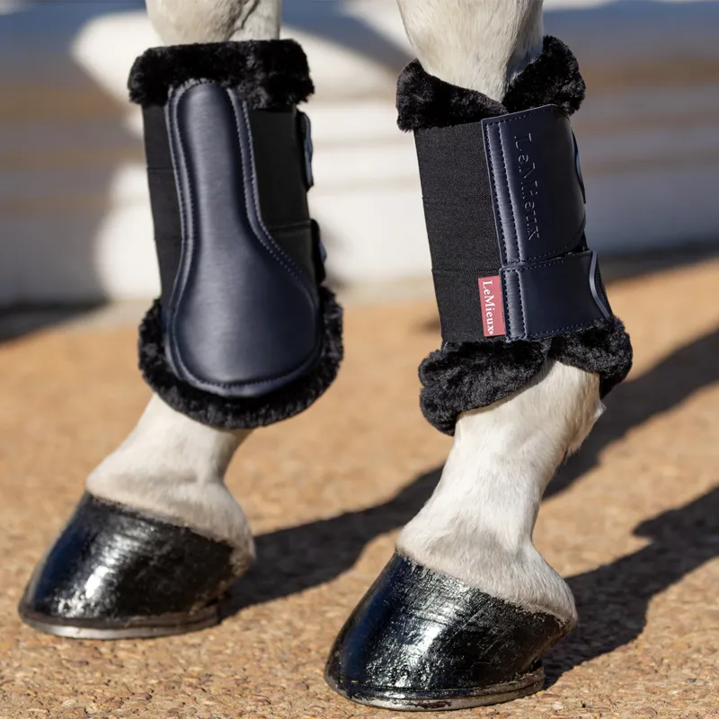 LeMieux Fleece Edged Mesh Brushing Boot Twilight Navy