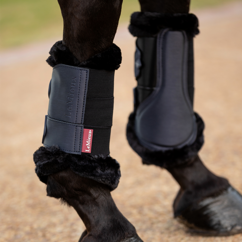 LeMieux Fleece Edged Mesh Brushing Boot - Twilight Navy-4