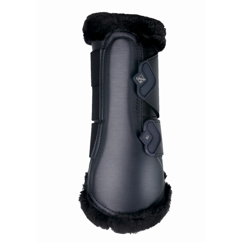 LeMieux Fleece Edged Mesh Brushing Boot - Twilight Navy-1