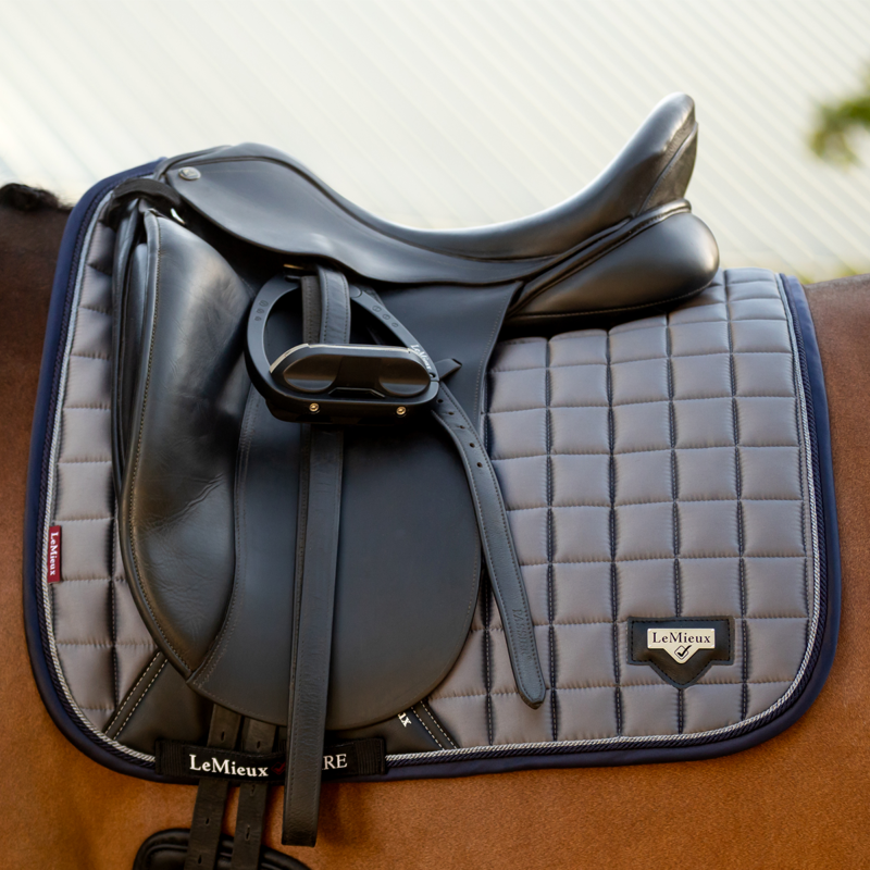 LeMieux Loire Classic Satin Dressage Square - Twilight Grey-4