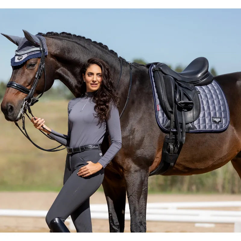 LeMieux Loire Classic Satin Dressage Square - Twilight Grey-6