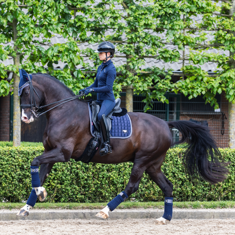 LeMieux Loire Classic Satin Dressage Square - Twilight Navy-3