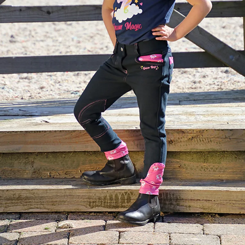 Little Rider Unicorn Magic Breeches - Navy/Pretty Pink