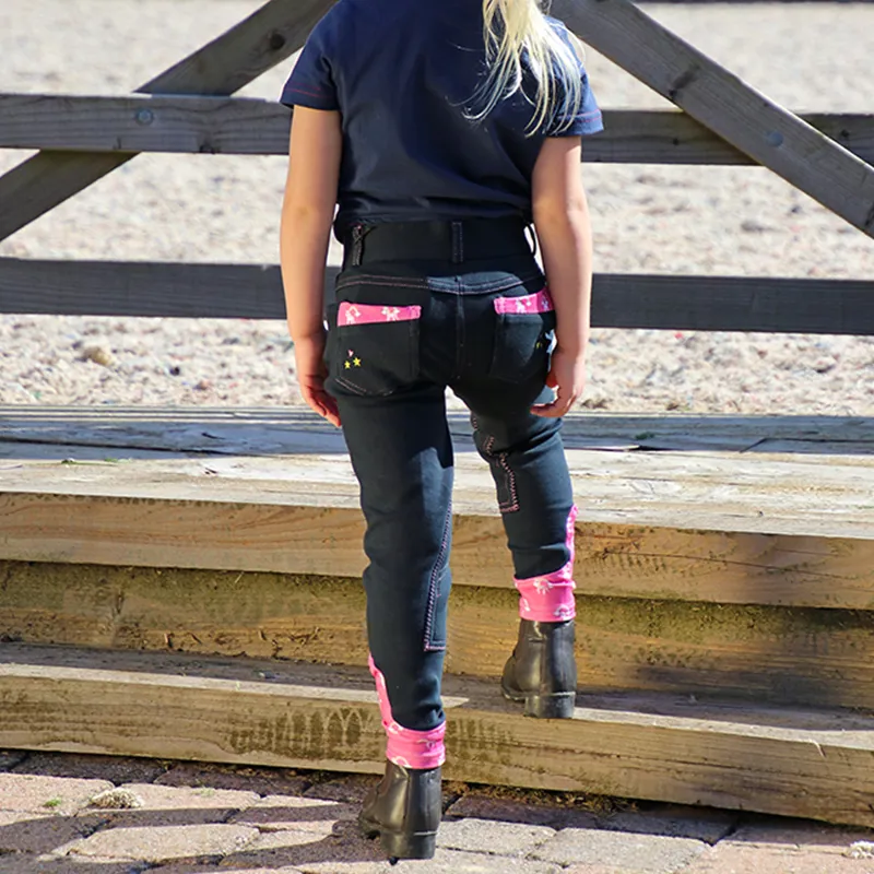 Little Rider Unicorn Magic Breeches - Navy/Pretty Pink-1