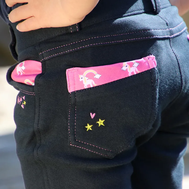 Little Rider Unicorn Magic Breeches - Navy/Pretty Pink-2