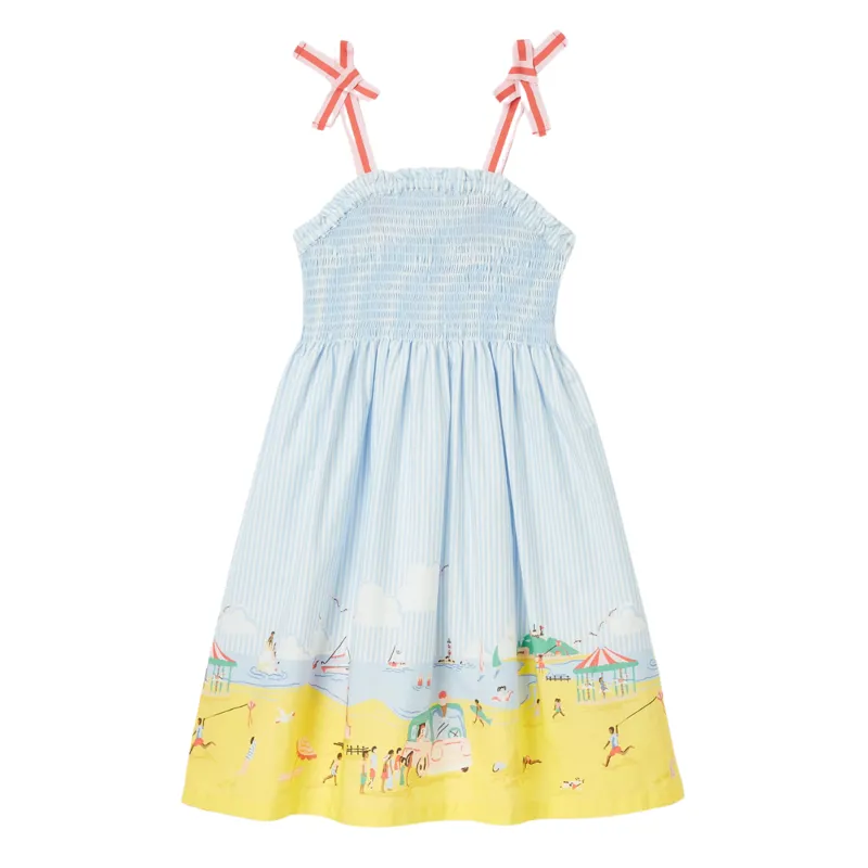 Joules Girls' Woven Sundress - Blue Stripe