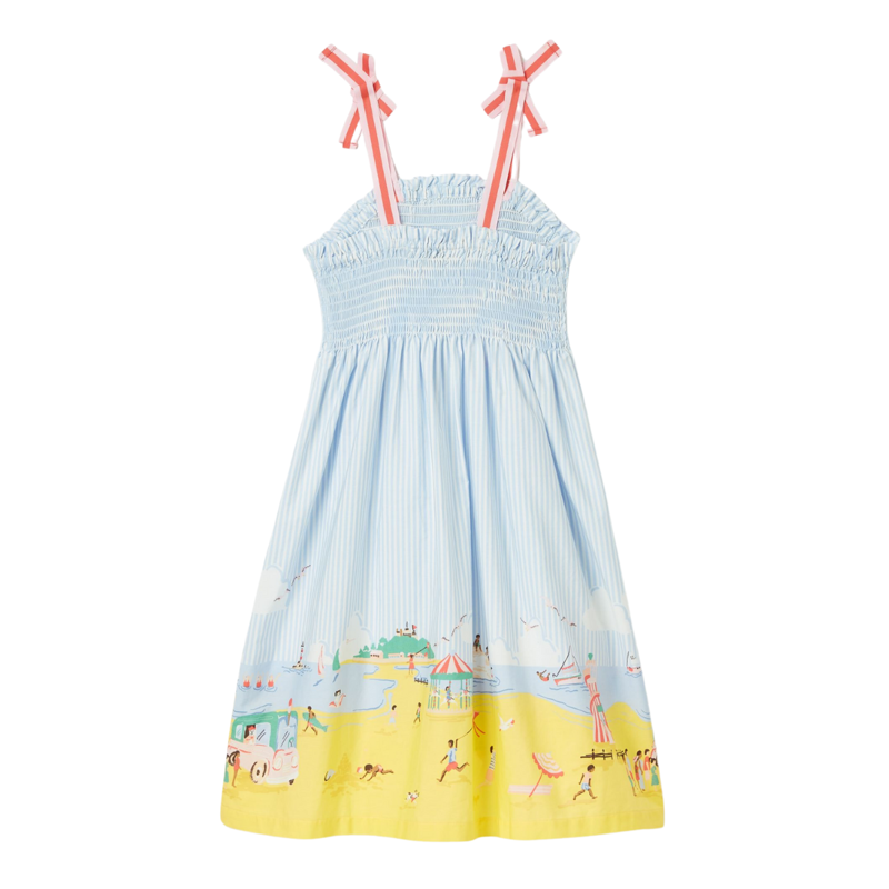 Joules Girls' Woven Sundress - Blue Stripe-1