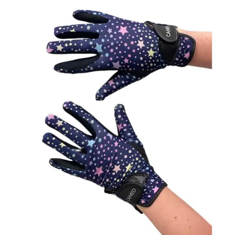 Cameo Junior Zest Riding Gloves - Purple Stars