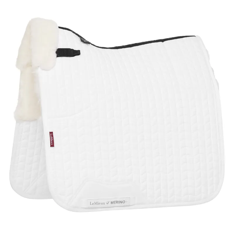 LeMieux Merino+ Half Lined Dressage Square - White/White