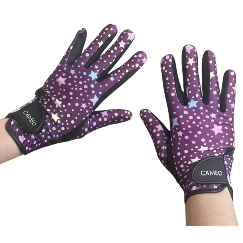 Cameo Junior Zest Riding Gloves - Berry Stars