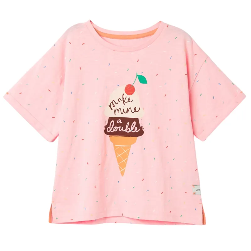 Joules Girls' Fun Days Graphic T-shirt - Pink
