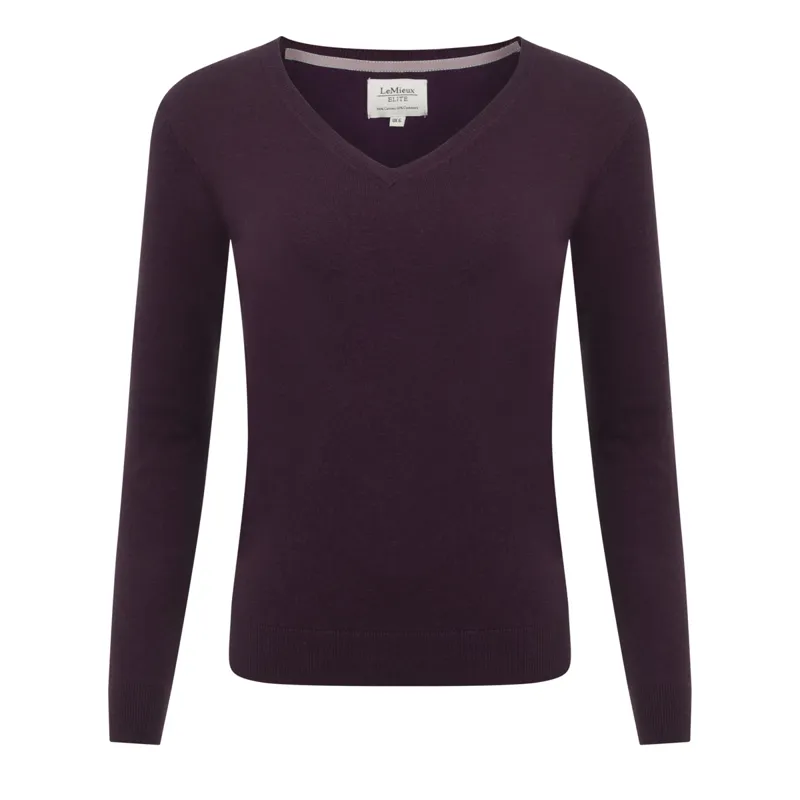 LeMieux Ladies V-Neck Jumper - Fig