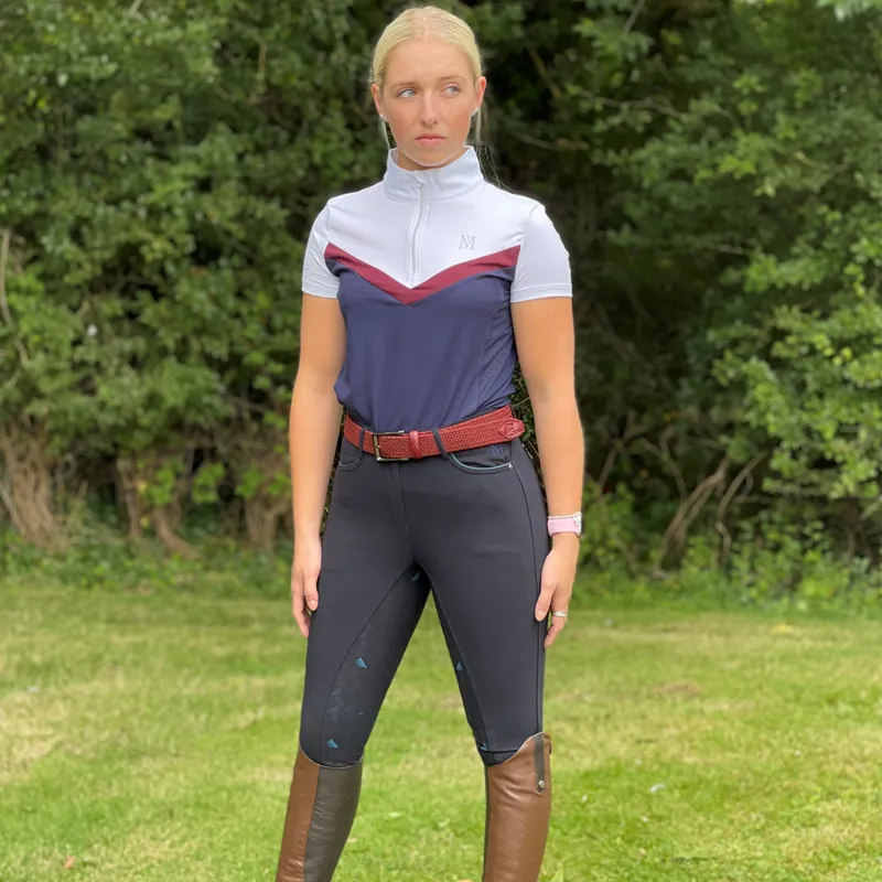 Mark Todd Vanquish Ladies Show Shirt - Navy/Burgundy