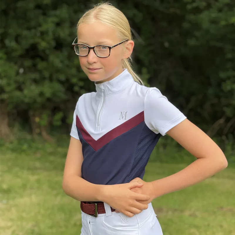 Mark Todd Vanquish Kids Show Shirt - Navy/Burgundy