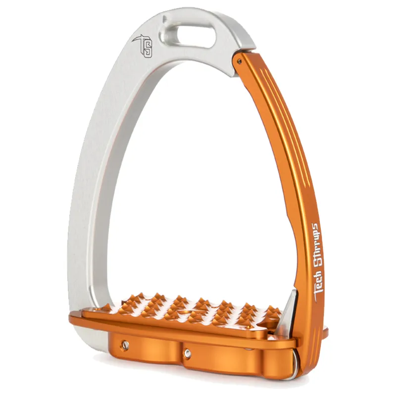 Tech Stirrups Venice Young Evo - Silver/Orange