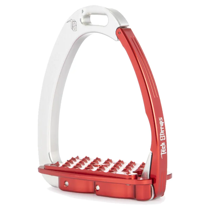 Tech Stirrups Venice Flat Evo - Silver/Red