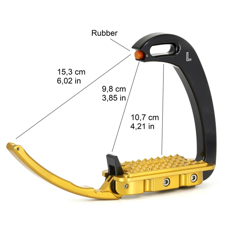 Tech Stirrups Venice Young Evo - Silver/Gold-1