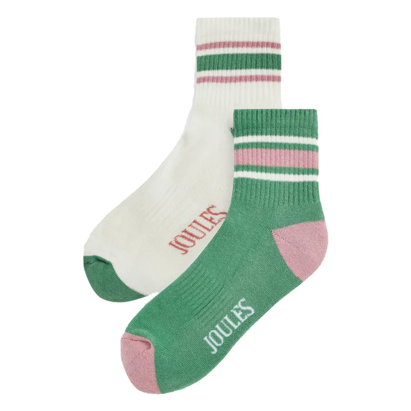 Joules Volley 2 Pack Ladies Socks - Green Multi