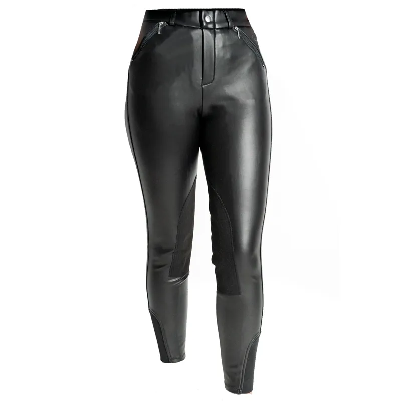 John Whitaker Walsden Leather Look Breeches - Black