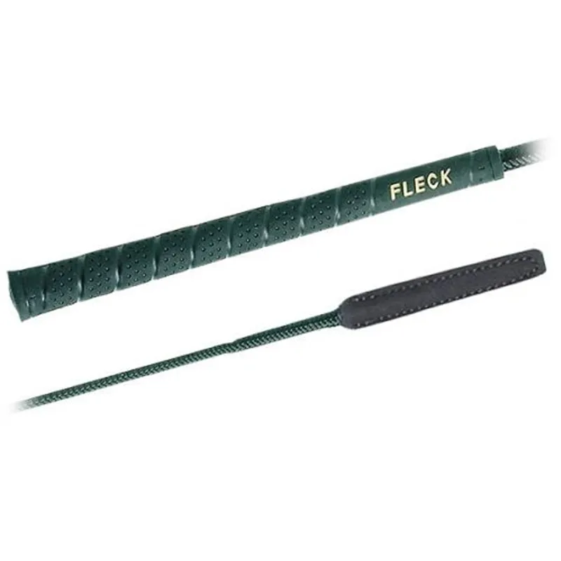 Fleck Dressage Whip with Leather Flap - Black - 110cm