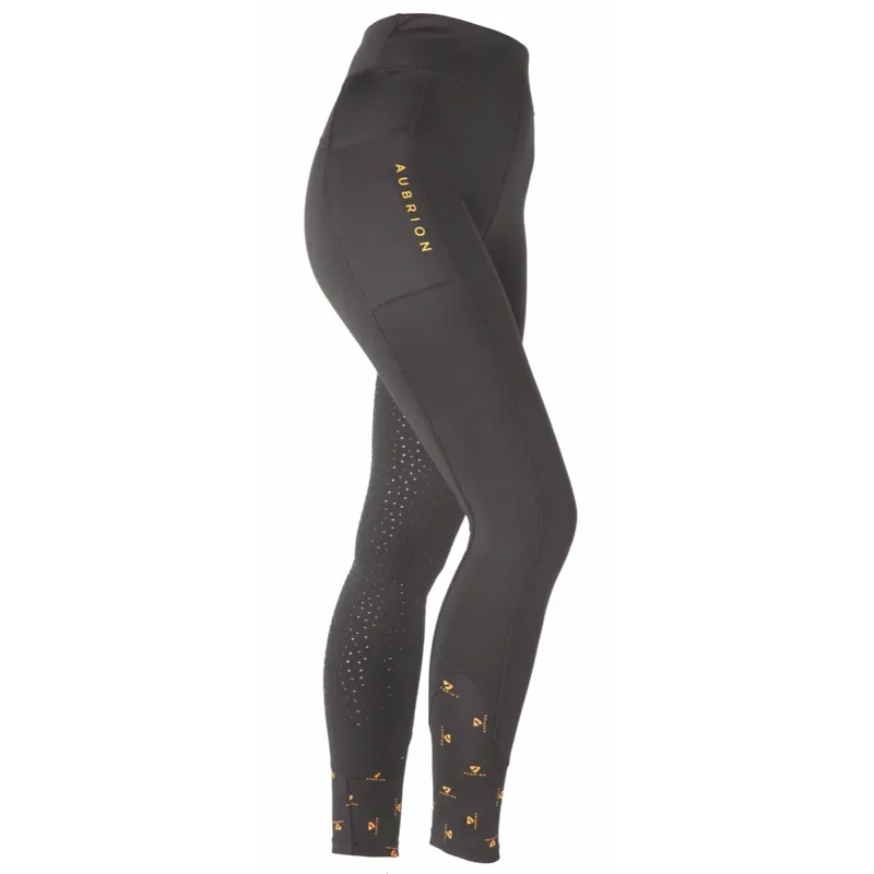 Aubrion Maids Porter Winter Riding Tights - Jet Black