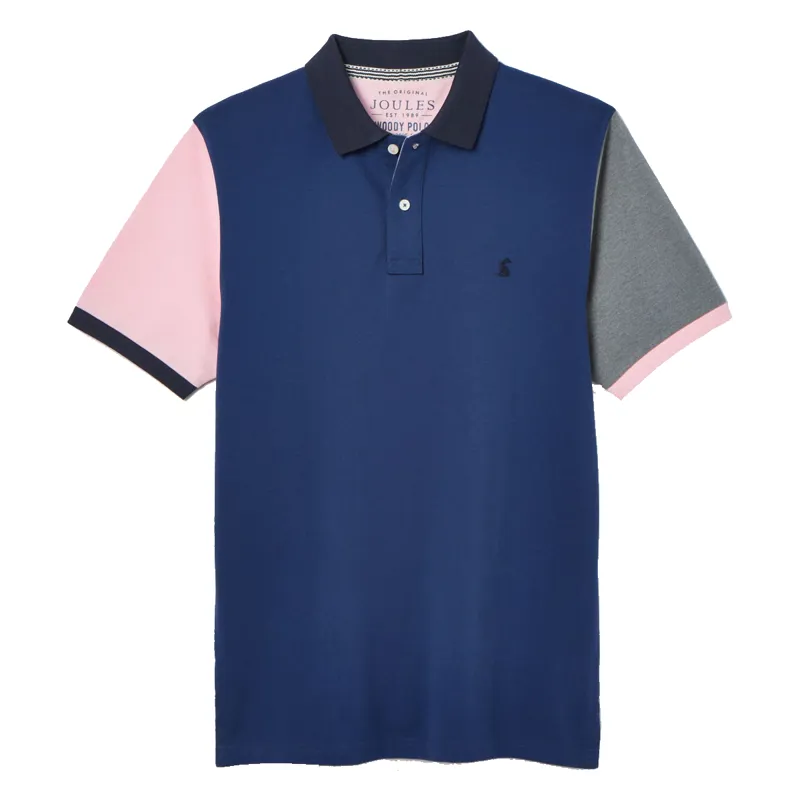 Joules Colour Block Woody Men's Polo - Blue