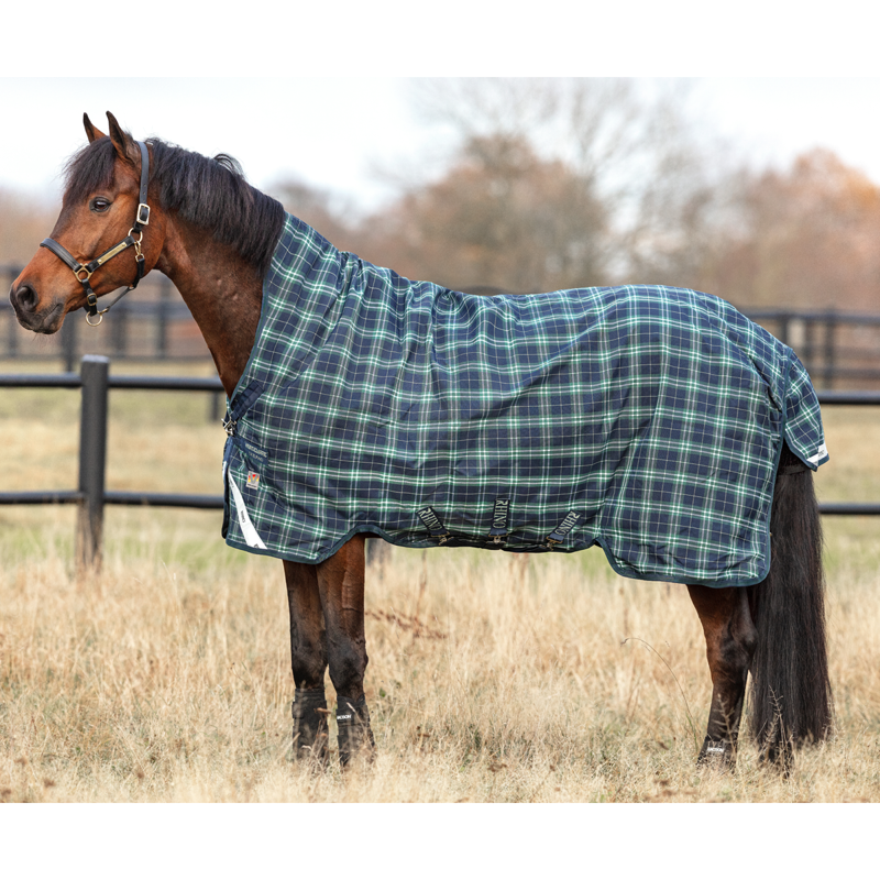 Horseware Rhino Wug Vari-Layer Turnout Rug 450g - Hunter Check/Navy/Green-1