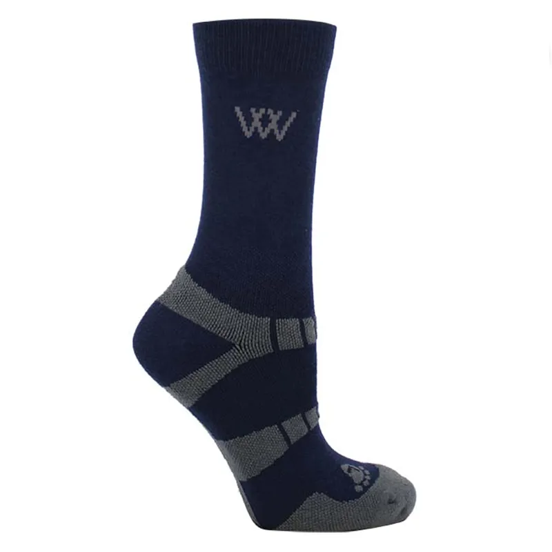 Woof Wear Short Bamboo Waffle Socks - 2 Pack - Navy/Grey
