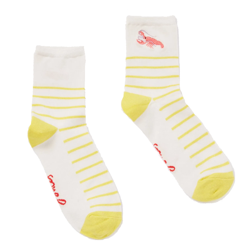 Joules Ladies Everyday Socks - Yellow Lobster