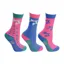 Hy Equestrian Zeddy Socks - Pack Of 3 - Flamingo Pink/Cobalt Blue/Turquoise