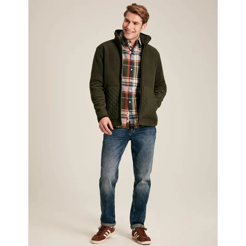 Joules Greenfield Men's Zip Through Fleece - Heritage Green-3