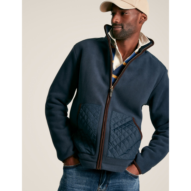 Joules Greenfield Men's Zip Through Fleece - Marine Navy-1