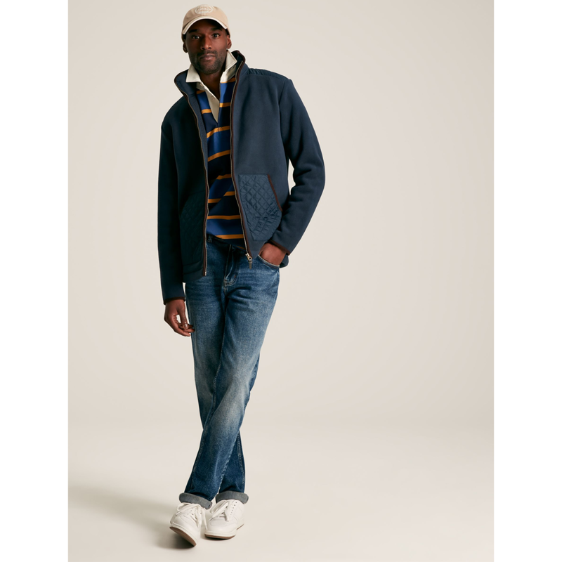 Joules Greenfield Men's Zip Through Fleece - Marine Navy-3